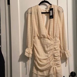 Garota Cream long sleeves dress